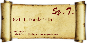 Szili Terézia névjegykártya