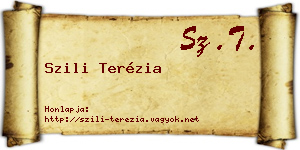 Szili Terézia névjegykártya